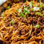 Mongolian Ground Beef Noodles