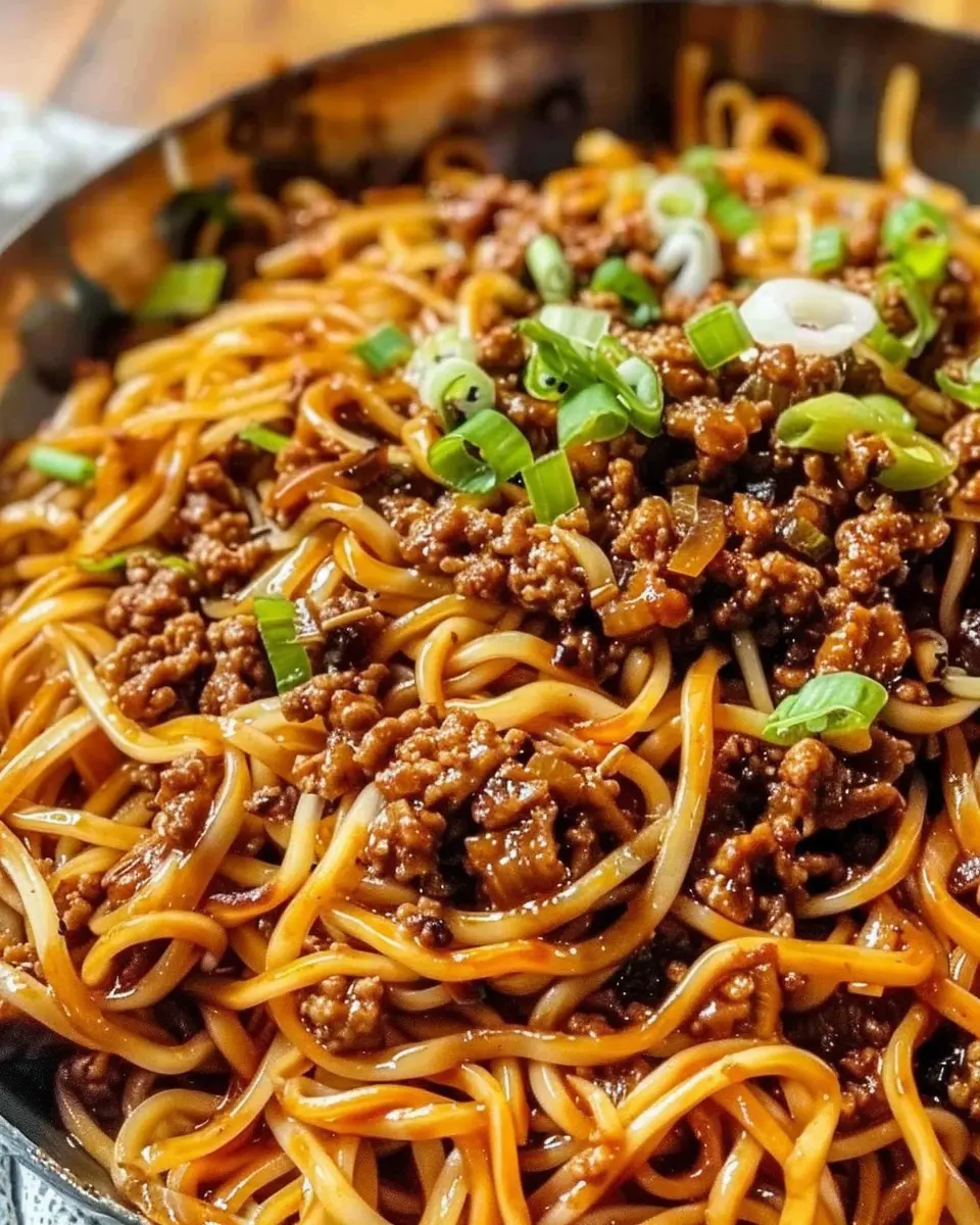 Mongolian Ground Beef Noodles: Easy Comfort Food Delight