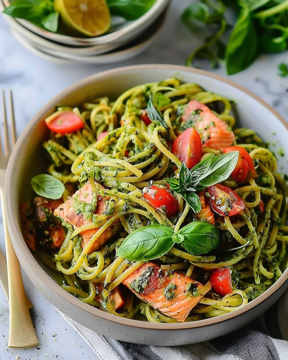 Salmon Pasta with Green Goddess Pesto: A Fresh &amp; Easy Delight
