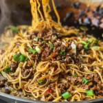 Mongolian Ground Beef Noodles