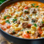 Creamy Parmesan Italian Sausage Ditalini Soup Recipe