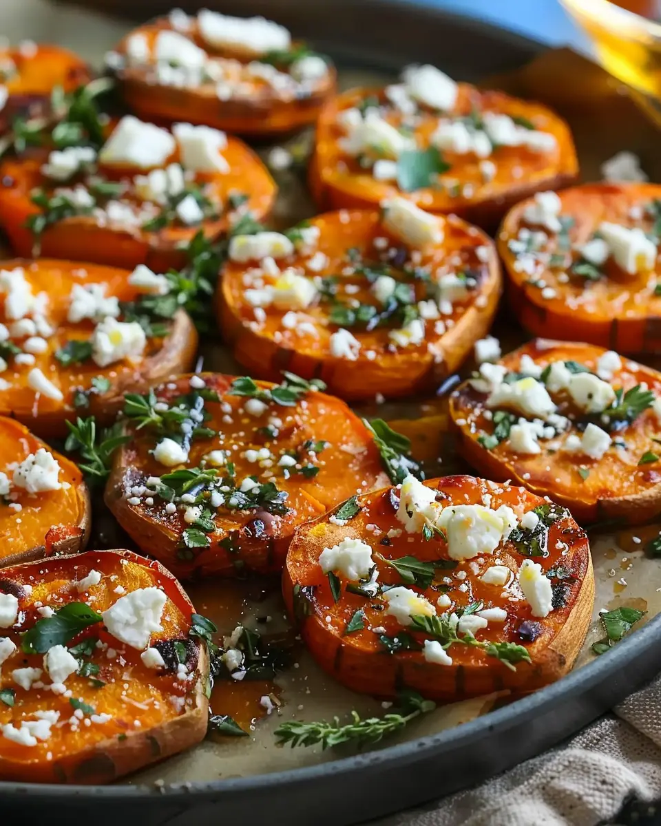 Honey Feta Sweet Potato Rounds