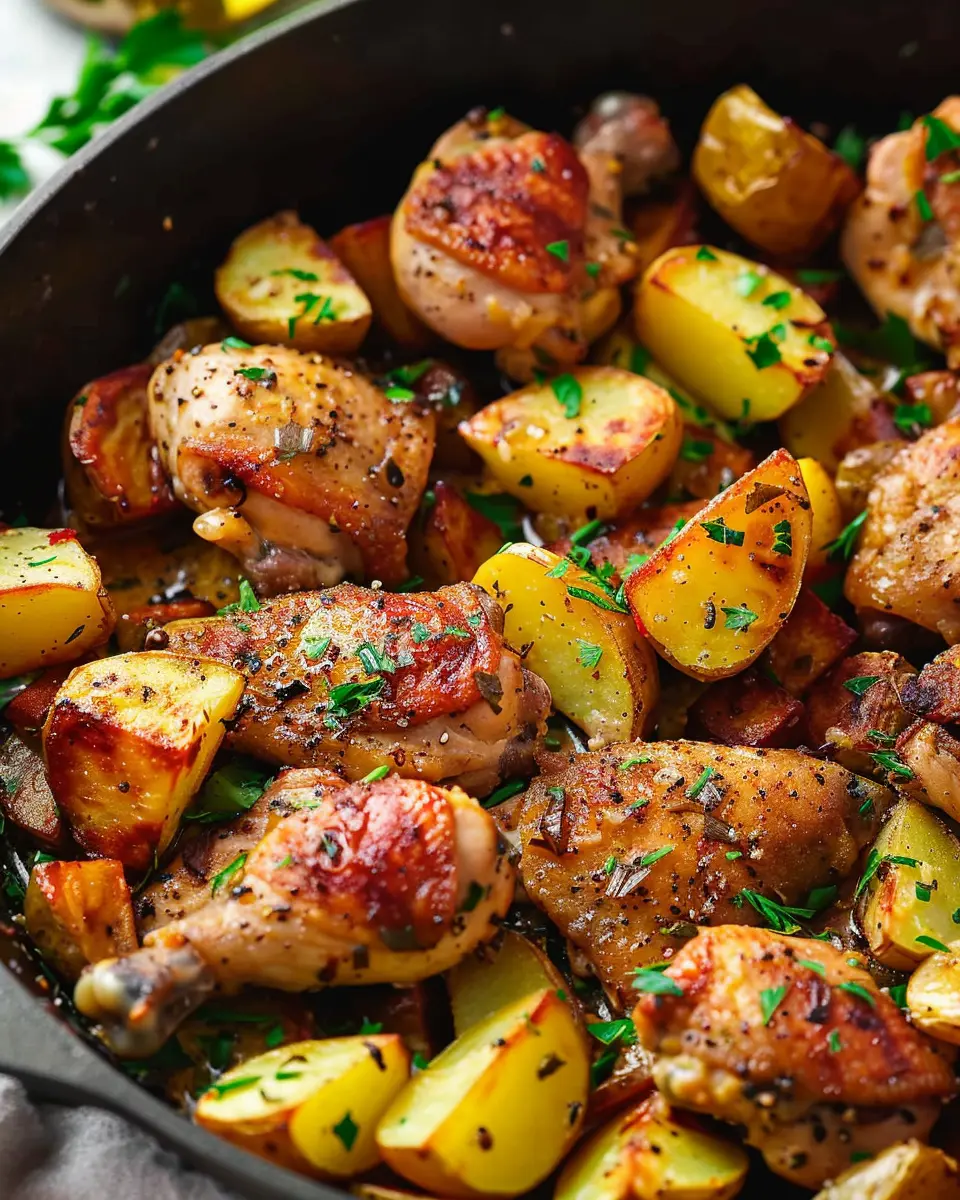 Garlic Butter Chicken and Potato Skillet