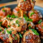 Tender Korean BBQ Meatballs with Spicy Mayo Dip