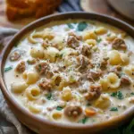 Creamy Parmesan Italian Sausage Ditalini Soup
