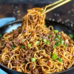 Mongolian Ground Beef Noodles – Easy Griddle or Skillet Recipe