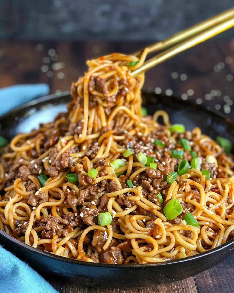 Mongolian Ground Beef Noodles – Easy Griddle Recipe for Home Cooks
