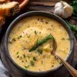 Hearty Cheddar Garlic Herb Potato Soup
