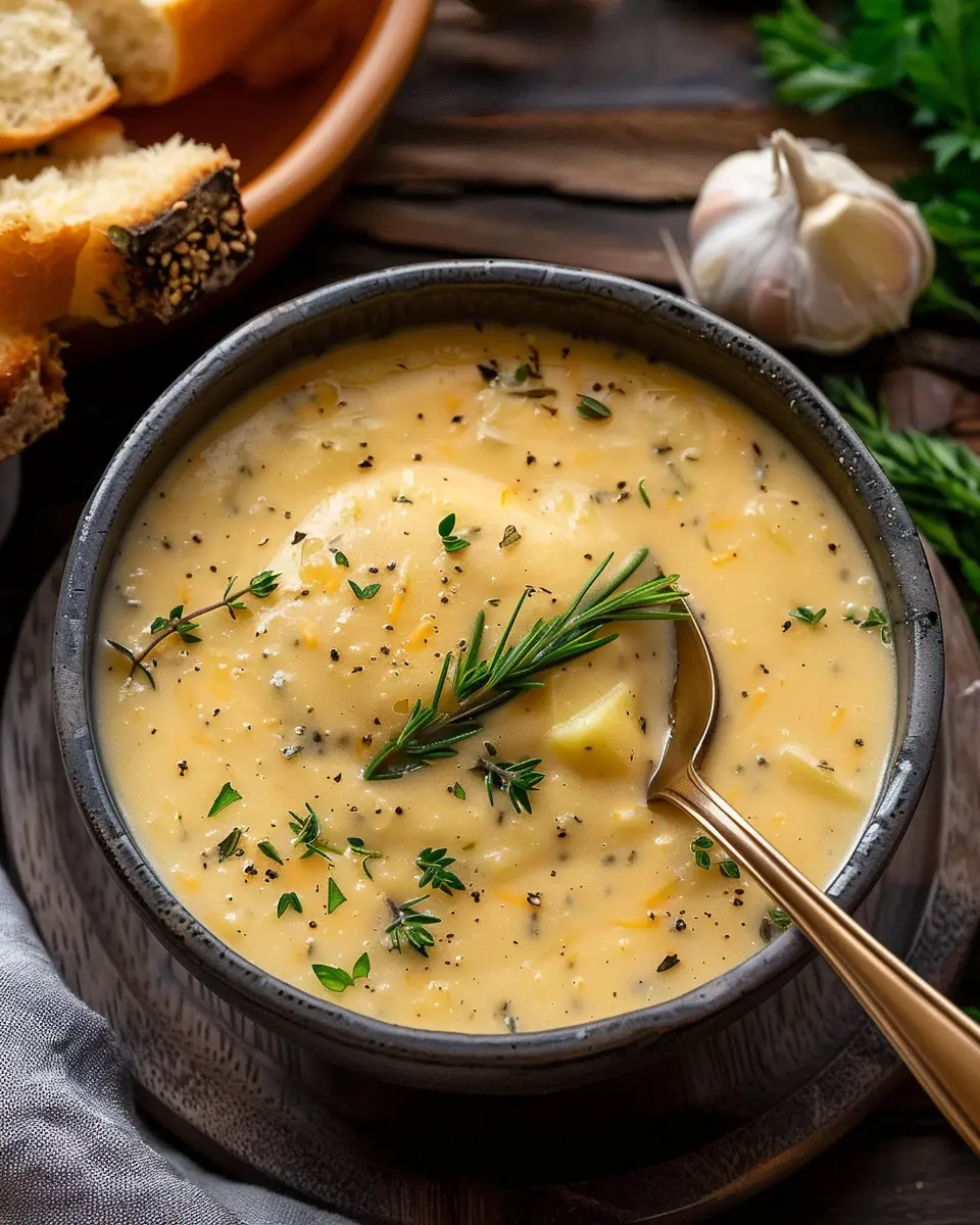 Hearty Cheddar Garlic Herb Potato Soup: Comforting and Easy Recipe
