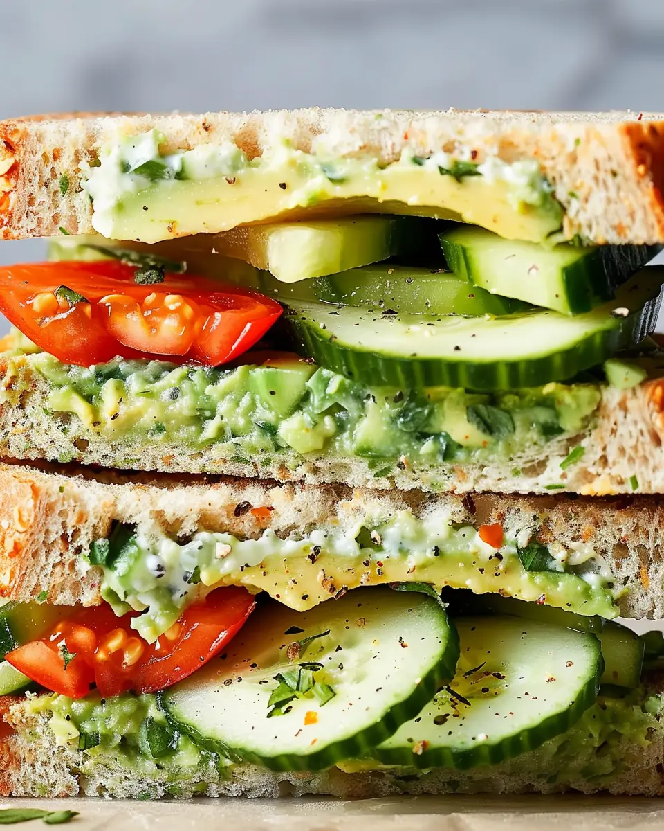 Loaded Cucumber &amp; Avocado Sandwich: A Delicious Turkey Bacon Twist