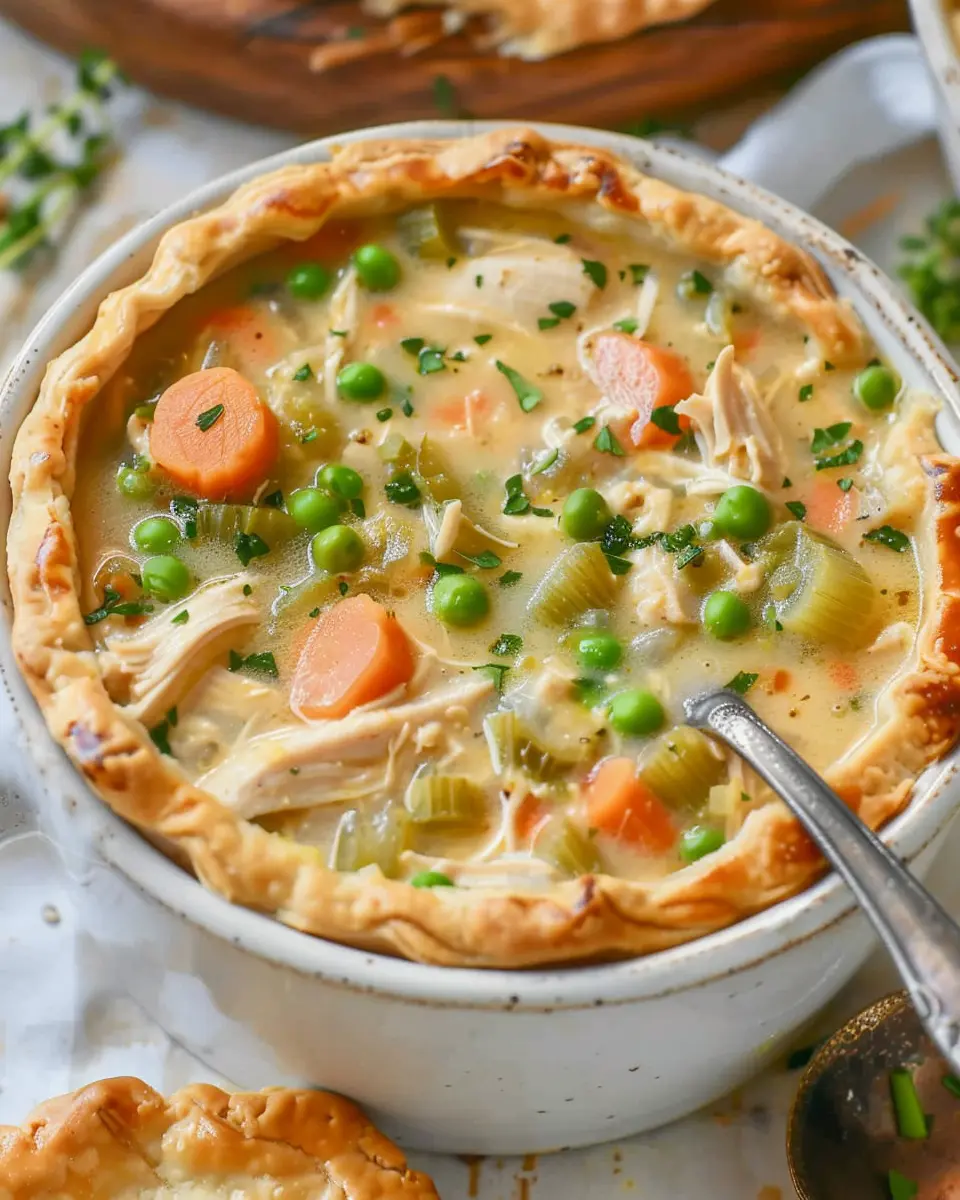 Chicken Pot Pie Soup: Easy Comfort with Turkey Bacon and Chicken Ham