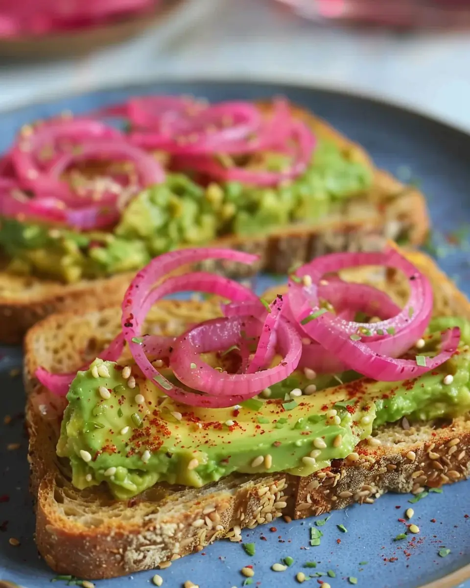 Avocado Toast with Pickled Red Onions