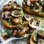 Avocado Garlicky Mushroom Toas