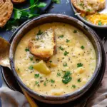 Hearty Cheddar Garlic Herb Potato Soup
