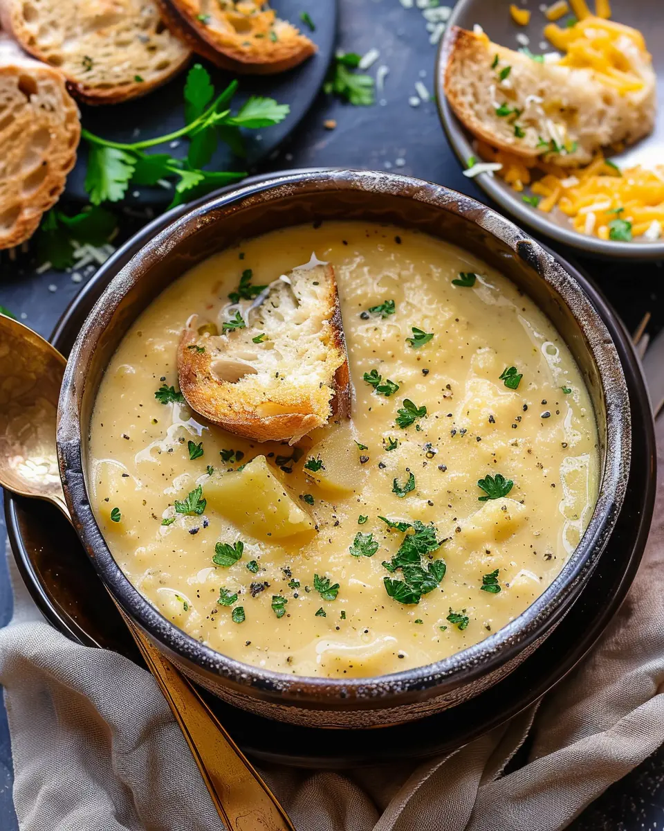 Hearty Cheddar Garlic Herb Potato Soup: Cozy Comfort in a Bowl