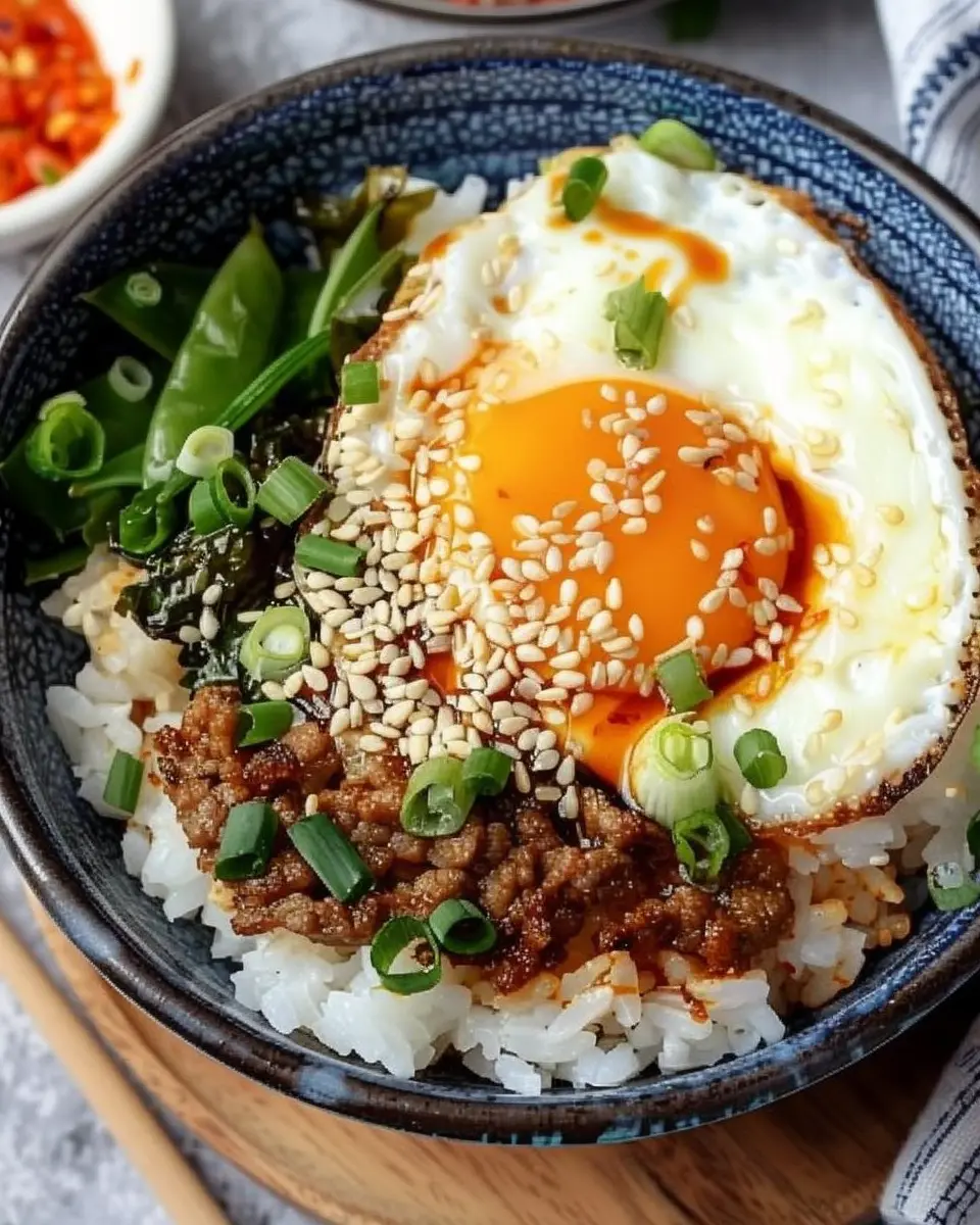 Gyeran Bap: Easy Turkey Bacon &amp; Chicken Ham Rice Bowl Recipe