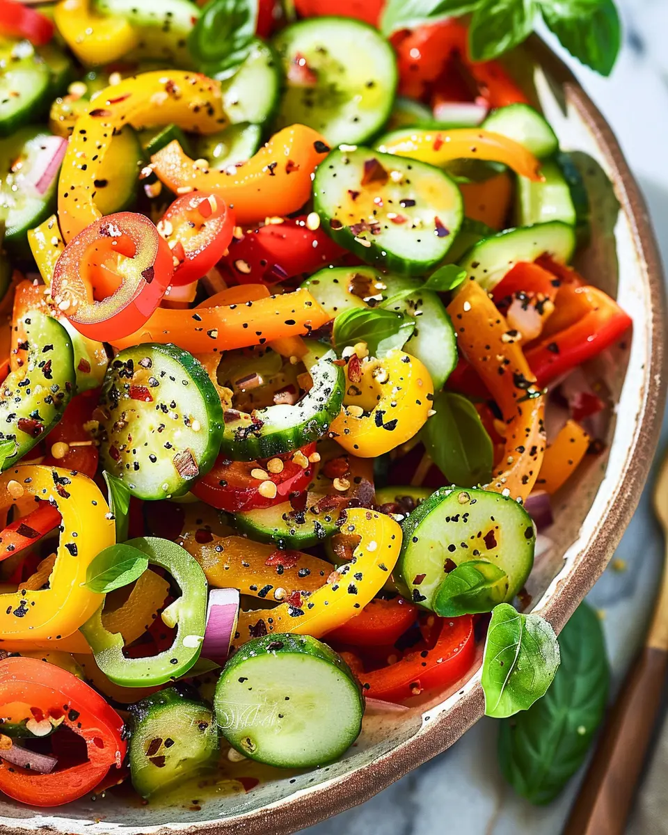 Cucumber and Bell Pepper Salad Recipe: Easy, Fresh, and Colorful
