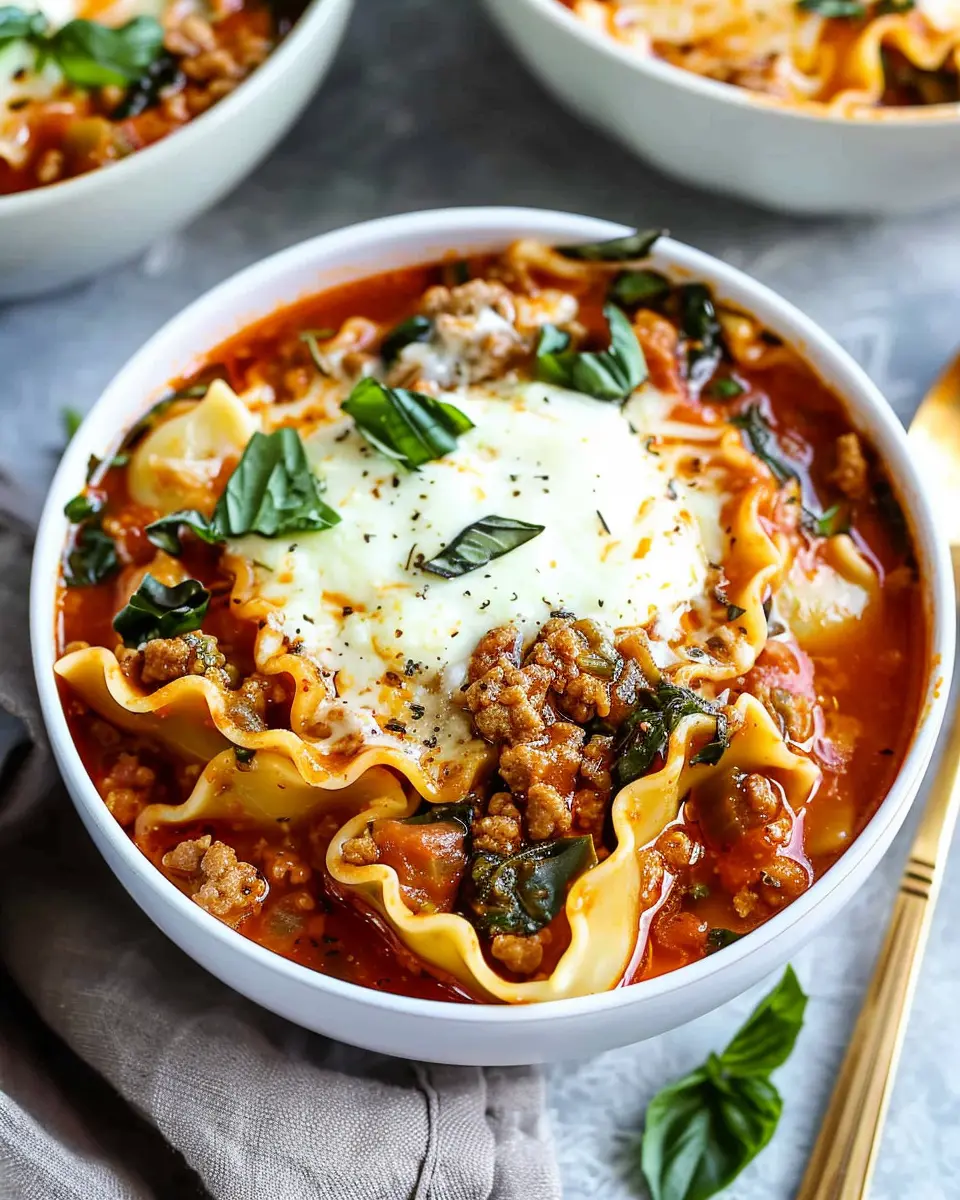 One Pot Lasagna Soup: Easy Comfort with Turkey Bacon and Chicken Ham