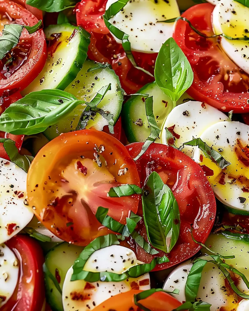 Cucumber Caprese Salad: Refreshing Twist with Turkey Bacon