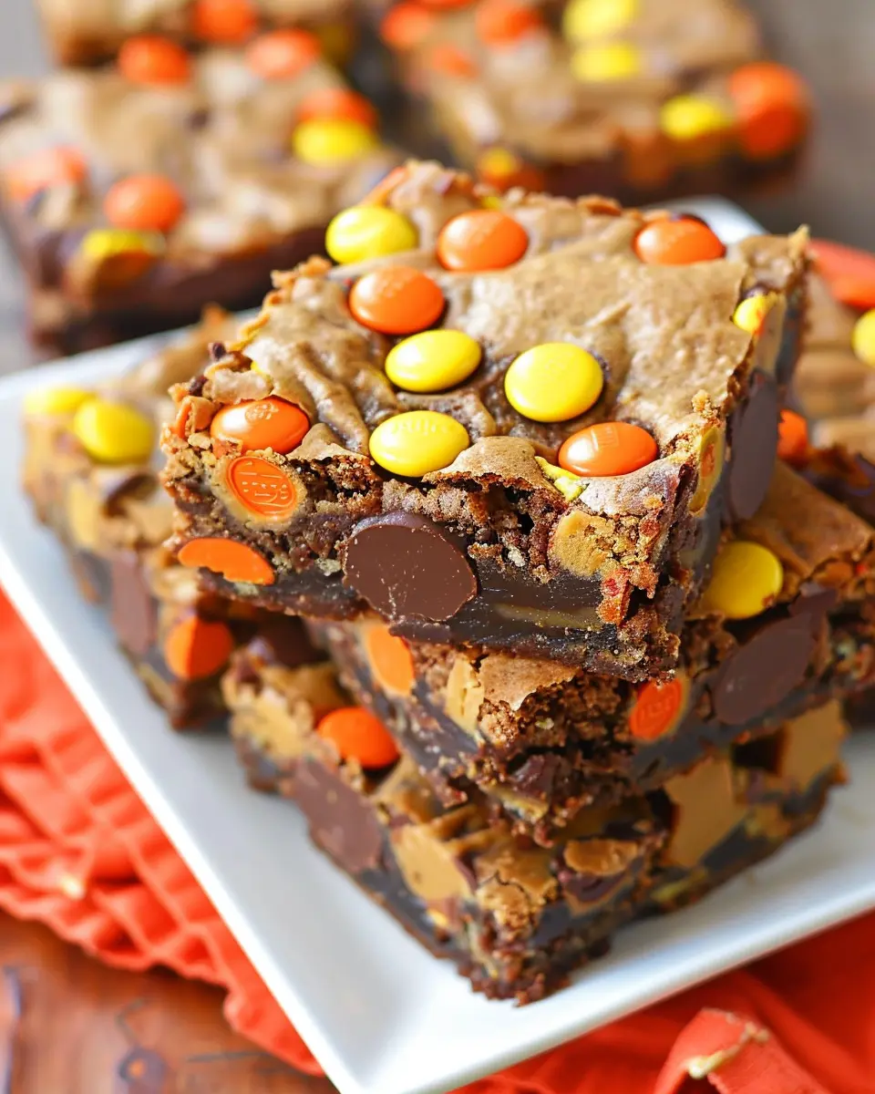 Chewy REESE’s PIECES Peanut Butter Brownies