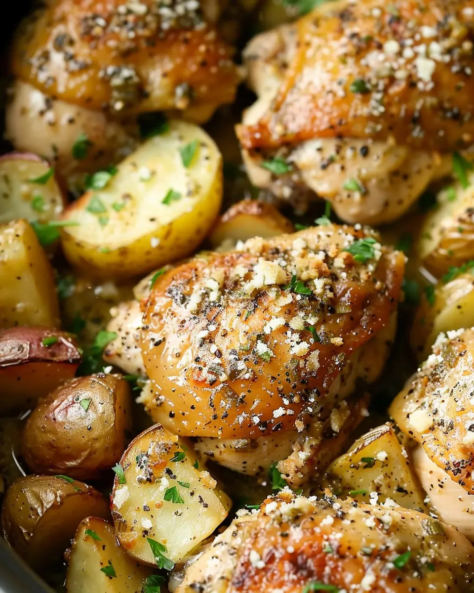 Slow Cooker Garlic Parmesan Chicken and Potatoes: Easy Comfort Meal