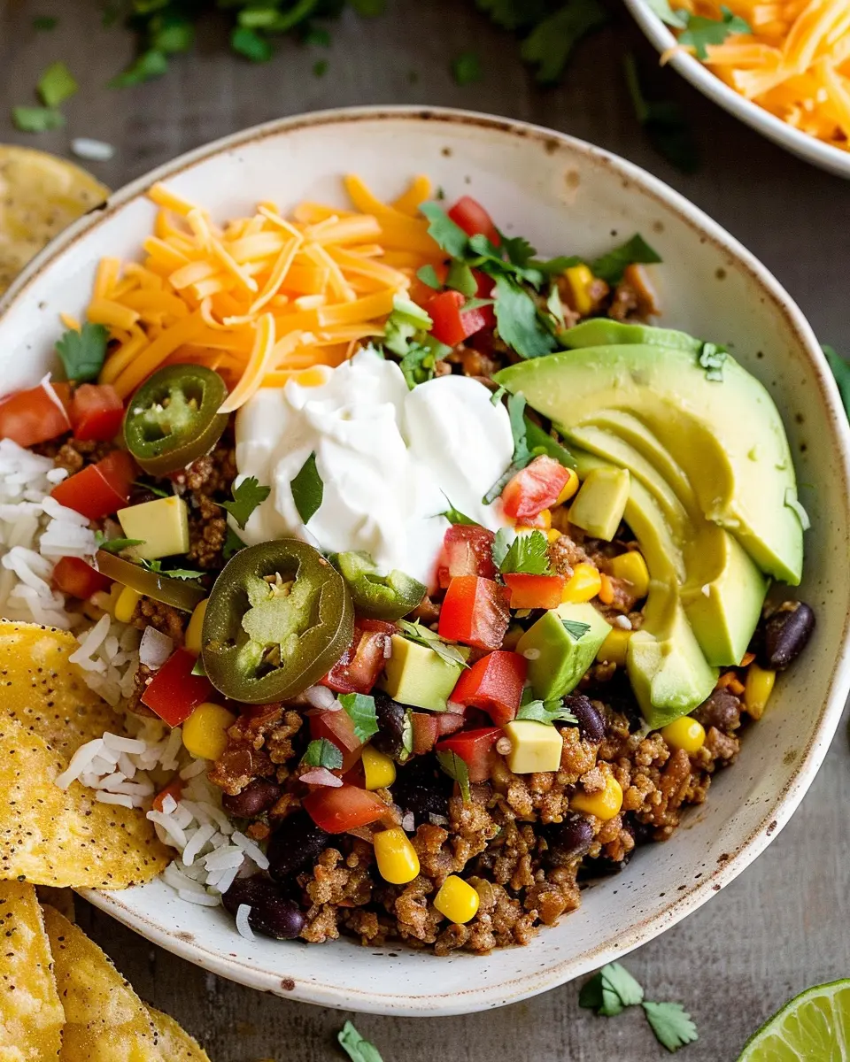 Taco Bowl Recipe: Indulgent Flavor with Turkey Bacon and Chicken Ham