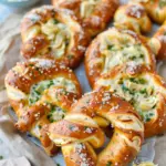 Artichoke Dip Stuffed Pretzels