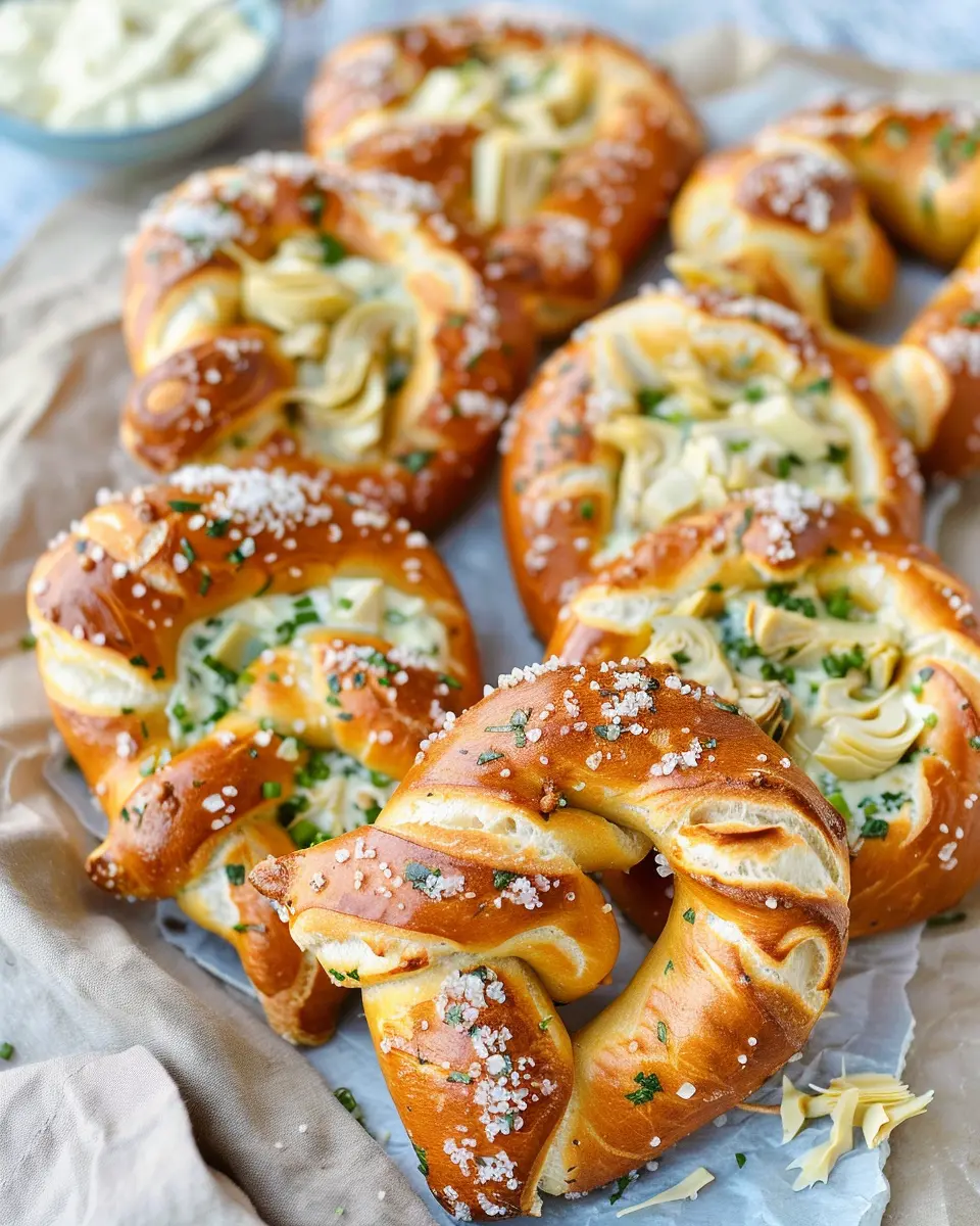 Artichoke Dip Stuffed Pretzels: Indulgent Twist for Snack Time