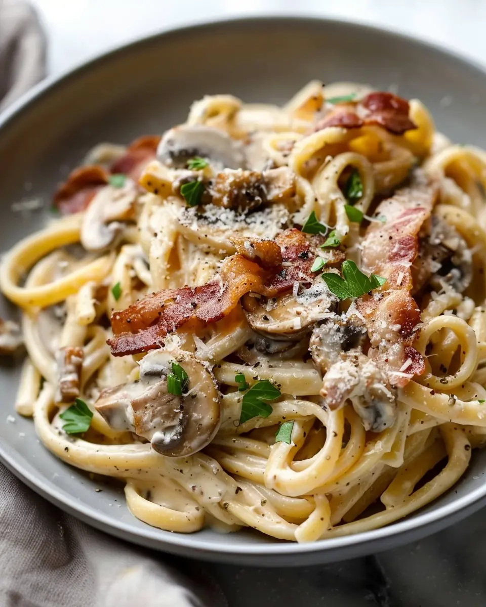 Creamy Bacon and Mushroom Pasta