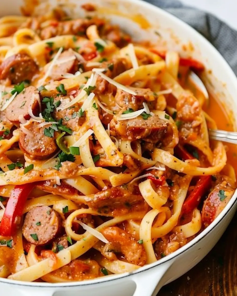 Cajun Pasta with Sausage and Peppers: Easy Family-Friendly Delight