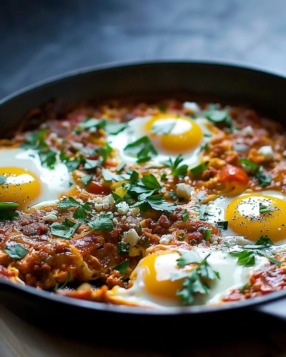 Shakshuka for Two: Easy One-Pan Dinner with Turkey Bacon Delight