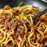Mongolian Ground Beef Noodles