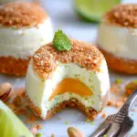 Pistachio and lime mini cheese cakes