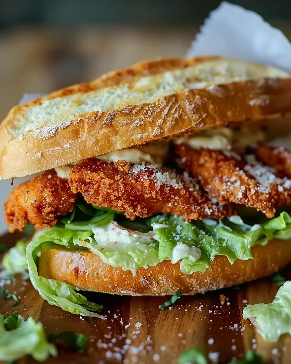Crispy Chicken Caesar Sandwich with Turkey Bacon Delight