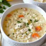 Creamy Chicken Lemon Rice Soup
