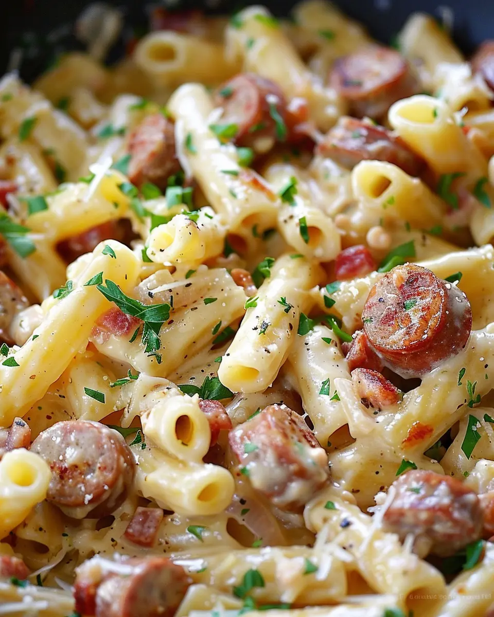 One-Pan Sausage Alfredo Pasta: Easy Comfort Food Delight