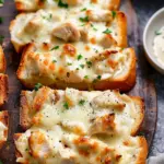 Creamy Chicken Alfredo Garlic Bread