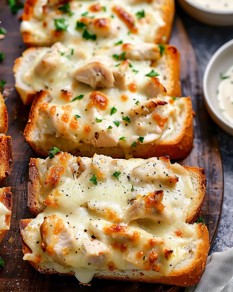 Creamy Chicken Alfredo Garlic Bread: An Indulgent Home Treat