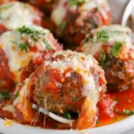 Easy Mozzarella Stuffed Meatballs