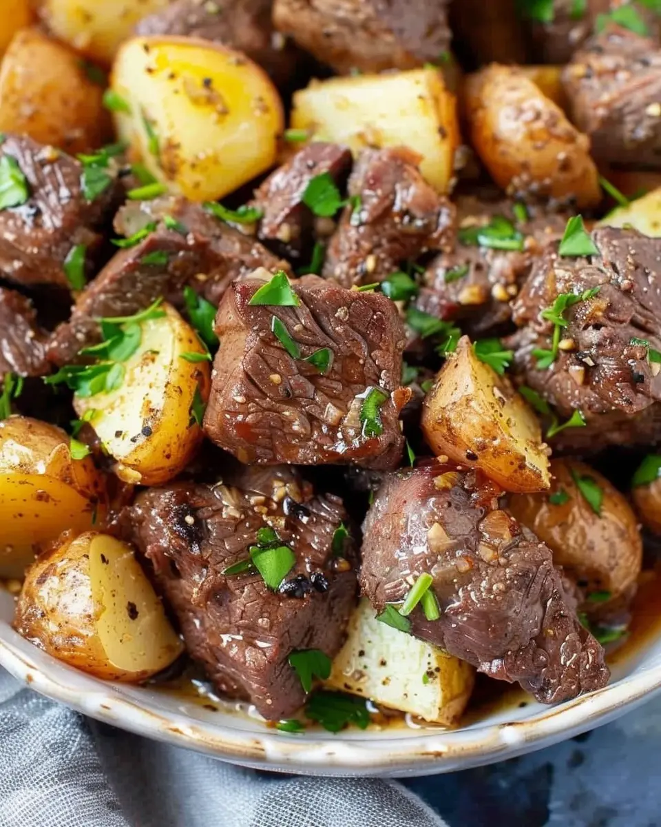 Slow Cooker Garlic Butter Steak Bites and Potatoes for a Cozy Feast