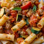 Rigatoni with Sausage, Tomatoes, and Zucchini