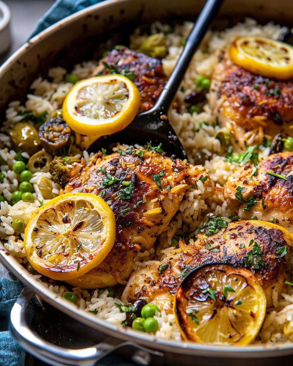 One Skillet Greek Lemon Chicken and Rice: Easy Weeknight Delight