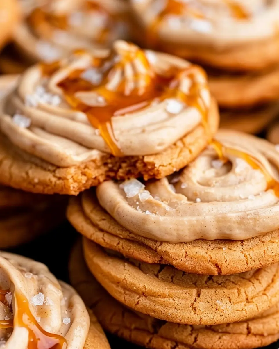 butterbeer cookies with salted butterscotch frosting