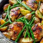 One-Skillet Honey Dijon Chicken with Potatoes and Green Beans