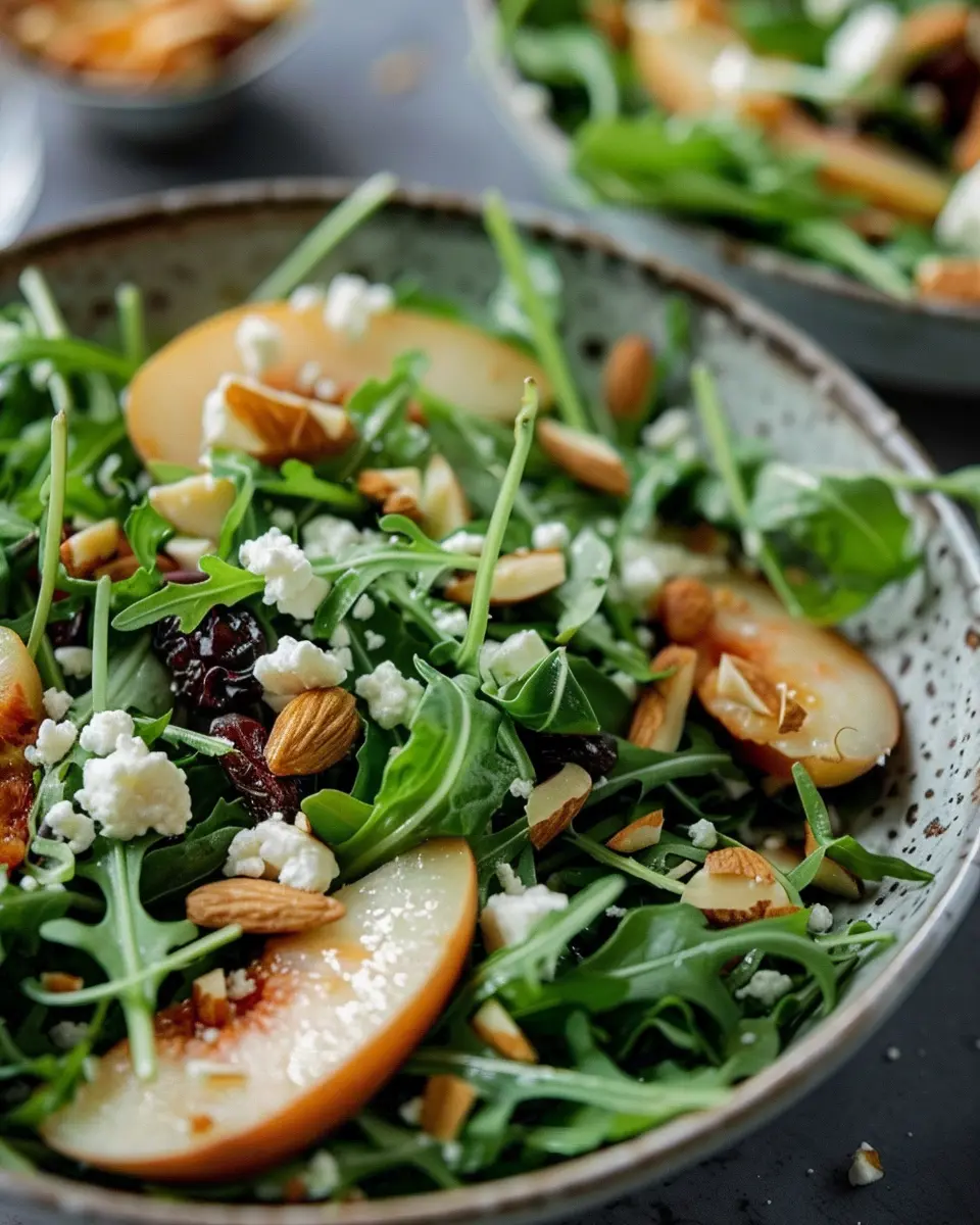 Arugula Salad with Pears: A Delicious Blend of Goat Cheese and Almonds
