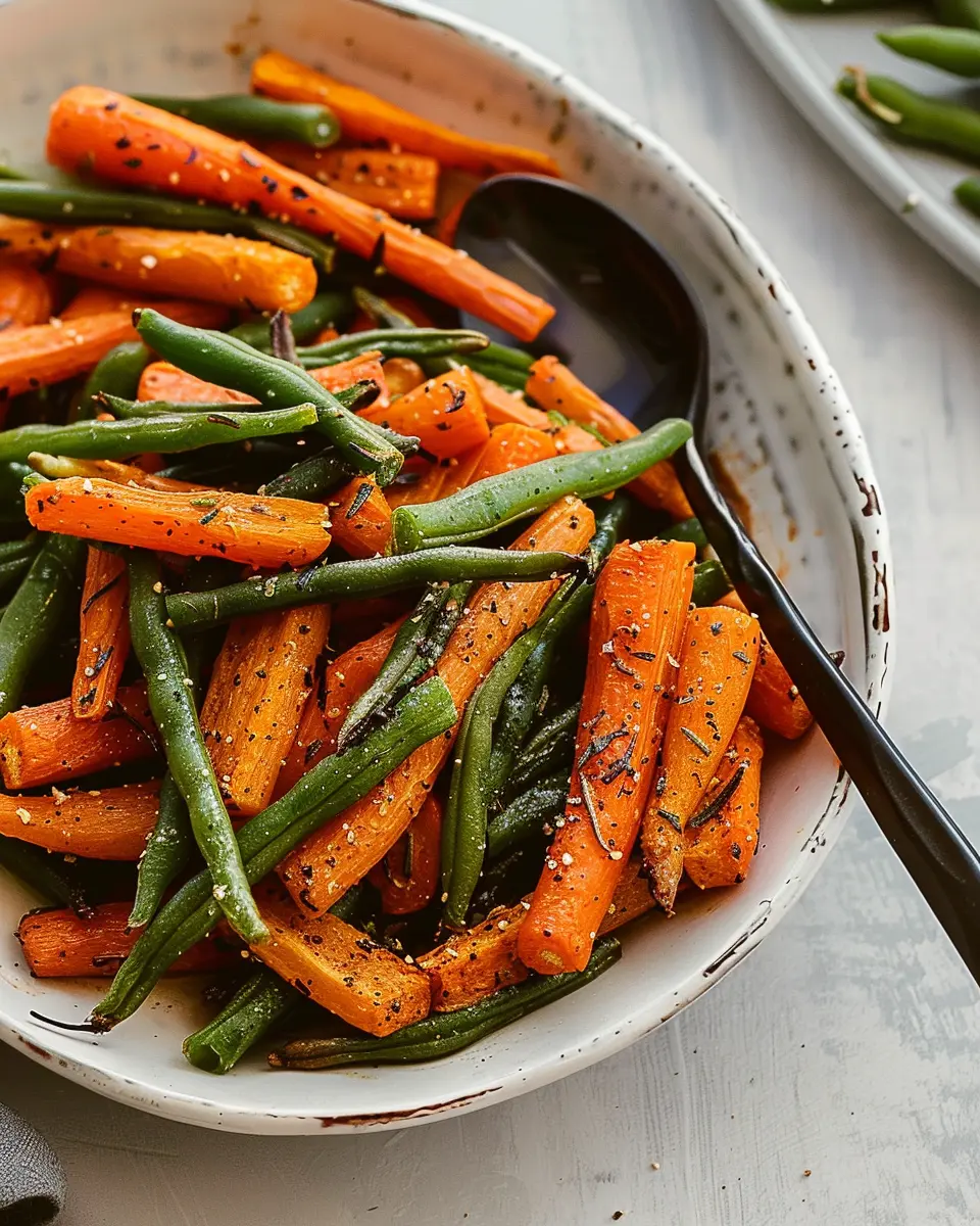 Roasted Carrots and Green Beans
