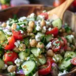 Easy Chickpea Cucumber Salad with Feta and Tomatoes