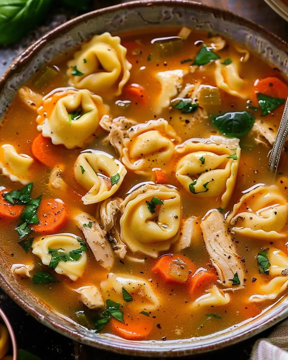 Italian Chicken Tortellini Soup