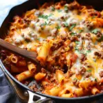 Cheesy Ground Beef Skillet Pasta Recipe