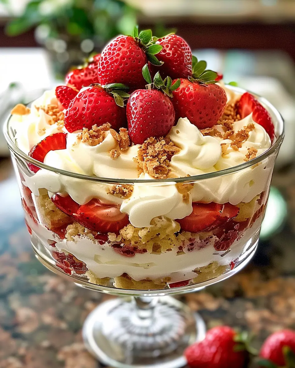 The Best Ever Strawberry Shortcake Trifle